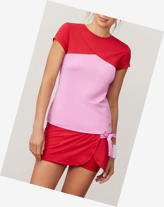 Fila 30 Love Petal Cap Sleeve Tee Cycl/Crim | 106LMQCUO