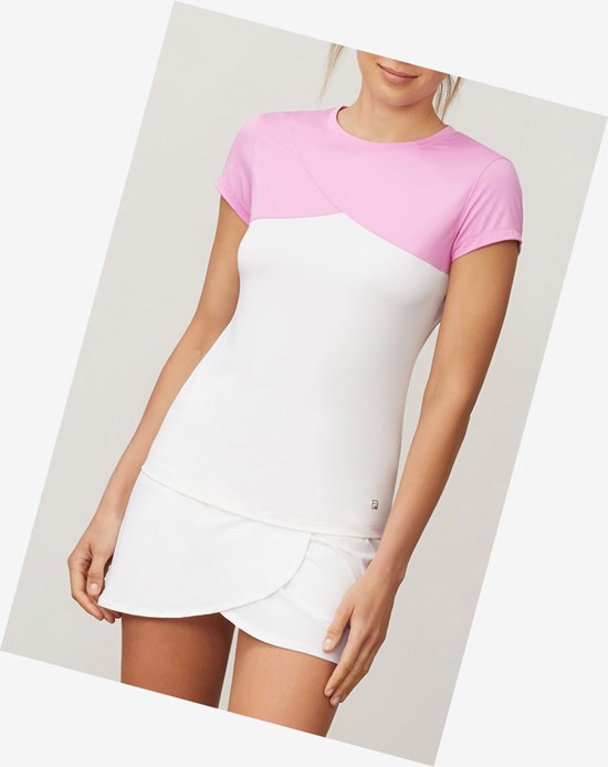 Fila 30 Love Petal Cap Sleeve Tee Wht/Cycl | 325ZQEYWJ