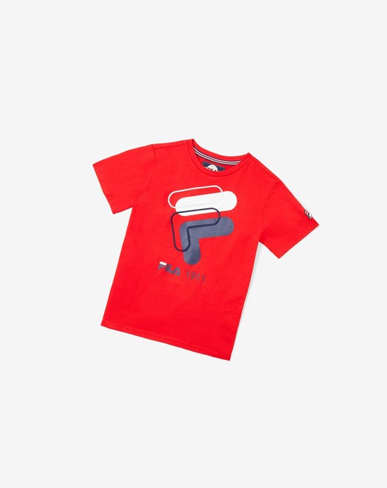 Fila 3d Logo Tee Rouge | 045UKPRQA