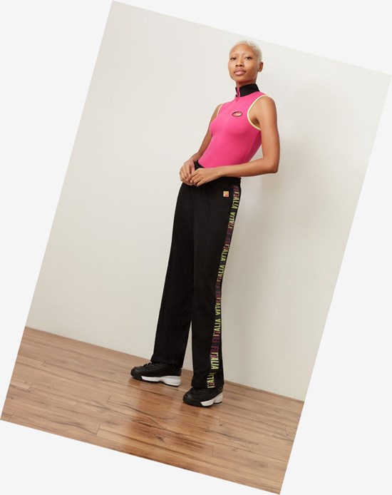Fila Adora Larges Leg Pant Blk/Fprp/Sgrn | 315ZMEAXC