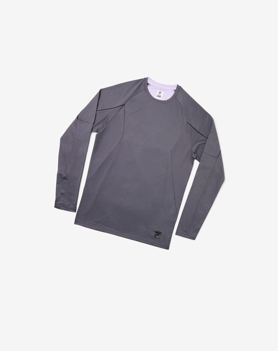Fila Adrenaline Performance Long Sleeve Crew Grise Foncé Lavande | 280JWKMUN