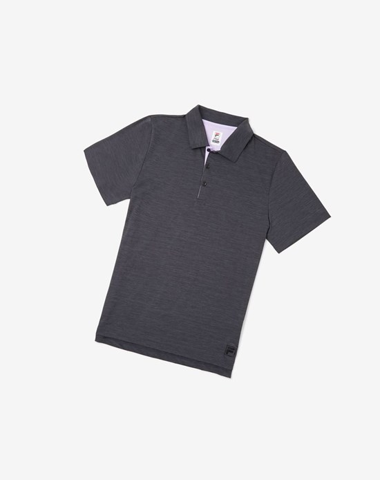 Fila Adrenaline Performance Melange Polo Noir Lavande Noir | 039QVPKTC