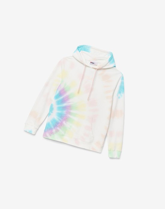 Fila Aerolynn Tie Dye Hoodie Blanche | 206TZAWBM