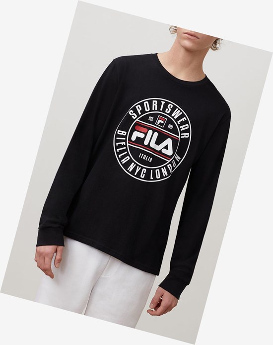 Fila Afonso Graphique Tee Noir | 741KGOHTL