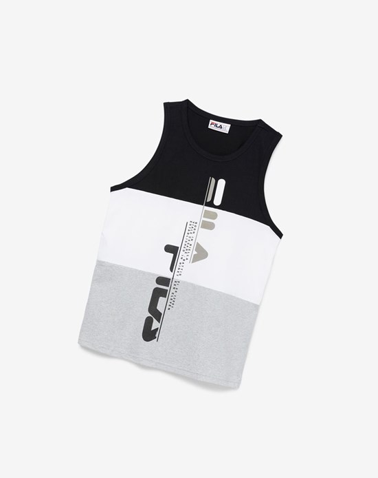 Fila Alf Tank Noir Blanche Grise Clair | 742WFIPLJ