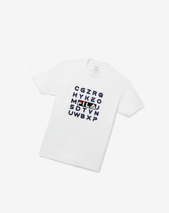 Fila Alphabet Tee Blanche | 643MHIUTA