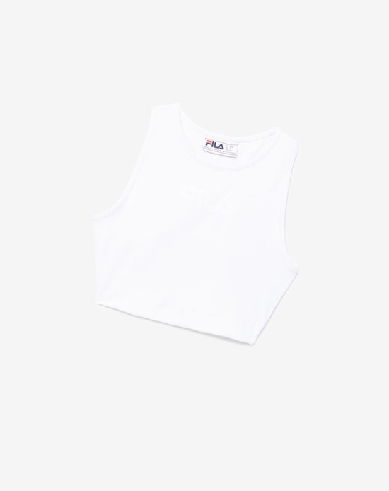 Fila Alva Crop Top Blanche | 703IEVLBM