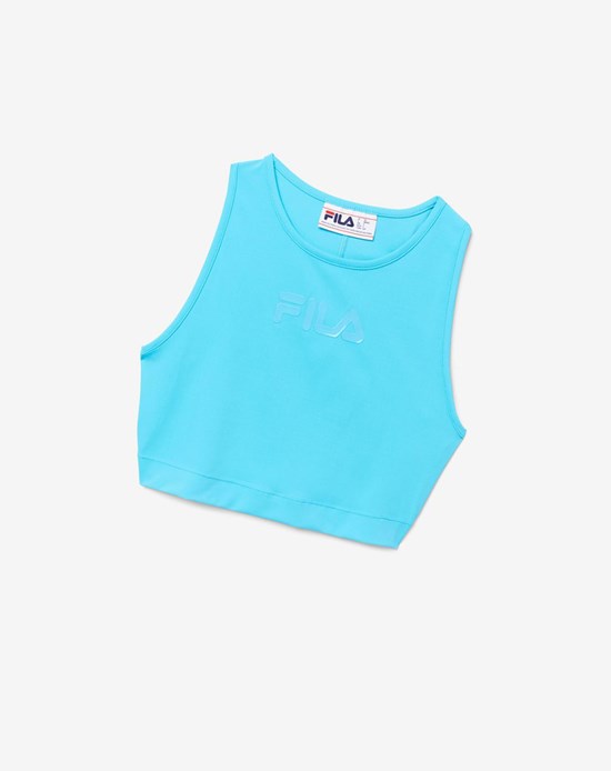 Fila Alva Crop Top Bleu | 736QKEVCG