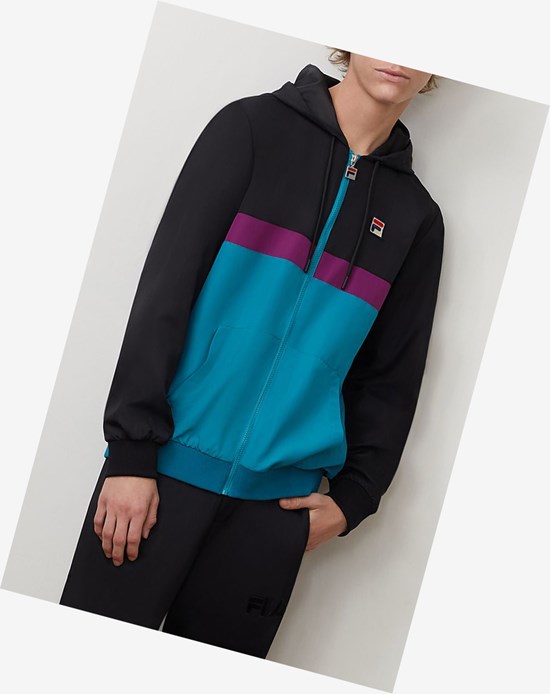 Fila Ambrose Encapuchonné Vent Jacket Blk/Bbay/Grpj | 015WIXVDA