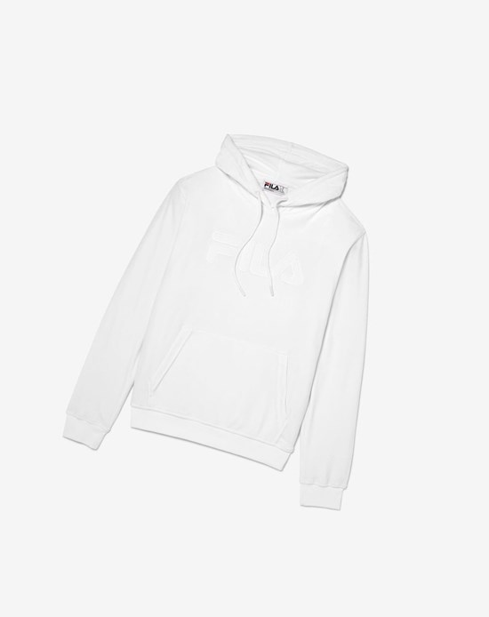 Fila Asher Velour Hoodie Blanche | 851BGWOPZ