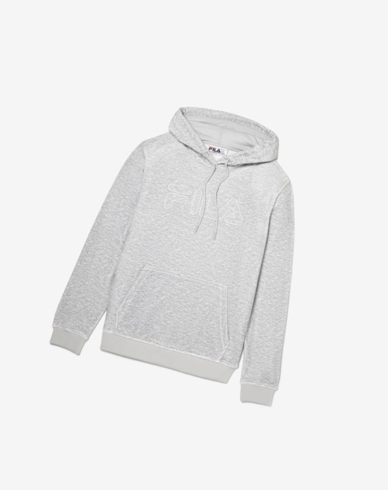 Fila Asher Velour Hoodie Grise Clair | 450DBHGPV