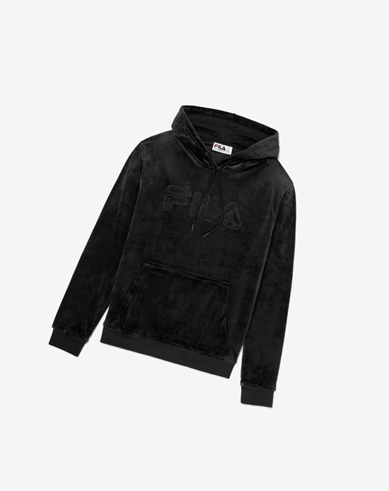 Fila Asher Velour Hoodie Noir | 509PCAJVB