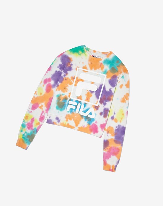 Fila Ashley Tie Dye Sweatshirt Multicolore | 931ZIVEXD