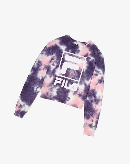 Fila Ashley Tie Dye Sweatshirt Rose | 692WOYMIC