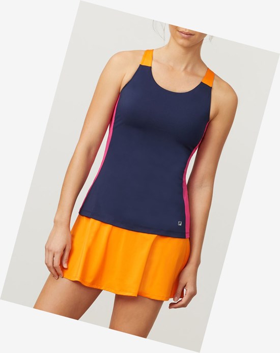 Fila Awning Colorblocked Tank Navy/Fprp/Orpl | 596VCJNTG