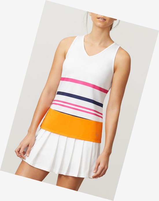 Fila Awning Full Coverage Tank Wht/Wht/Orpl | 298WPTQRN