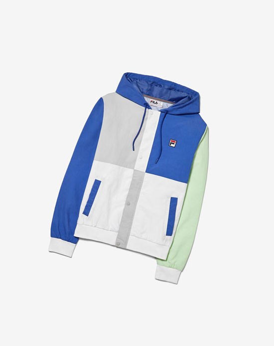 Fila Bem Color Blocked Light Weight Jacket Bleu Blanche Grise | 810KXSZVL