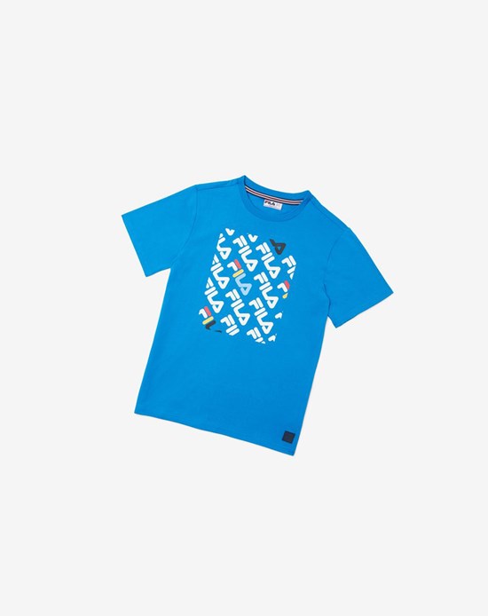 Fila Camden Printed Tee Bleu | 584USXGOM