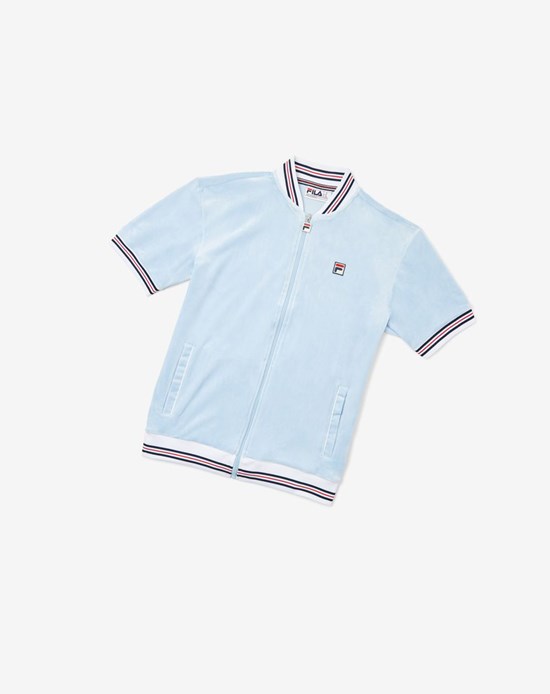 Fila Carezzi Velour Jacket Cblu/Wht/Cred | 892NUSPHX