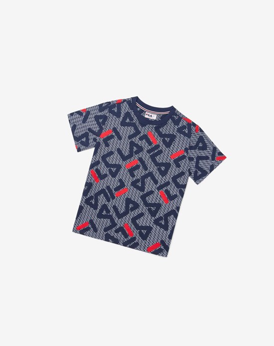 Fila Castori Tee Bleu Marine | 906KYBCZH
