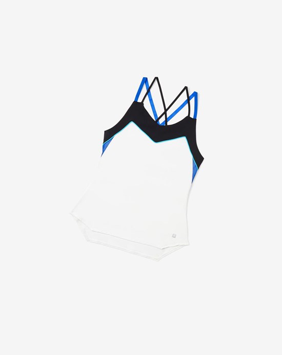 Fila Celestial Point Cami Tank Blanche Noir Bleu | 650IWTMYL