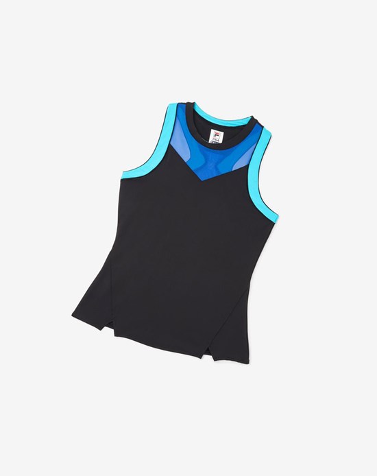 Fila Celestial Point Racerback Tank Noir Bleu Turquoise | 074NYCJQU