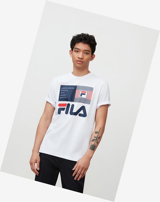 Fila Celso Graphique Tee Blanche | 031ZVMYAG