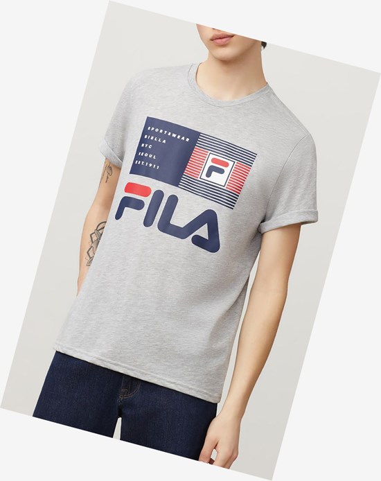 Fila Celso Graphique Tee Greyheather | 235VTOXNQ