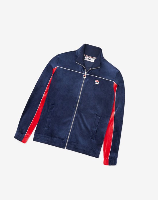 Fila Cisco Velour Jacket Rouge Blanche | 943SIFQOB