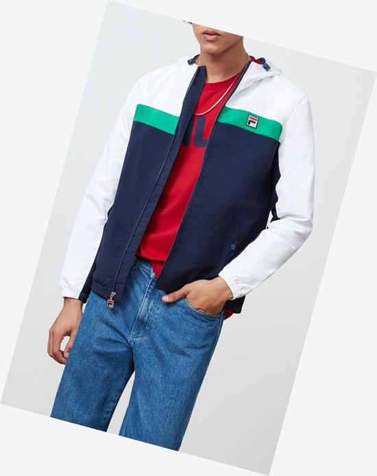 Fila Clipper Vent Jacket Wht/Navy/Jybn | 712GQDMTW