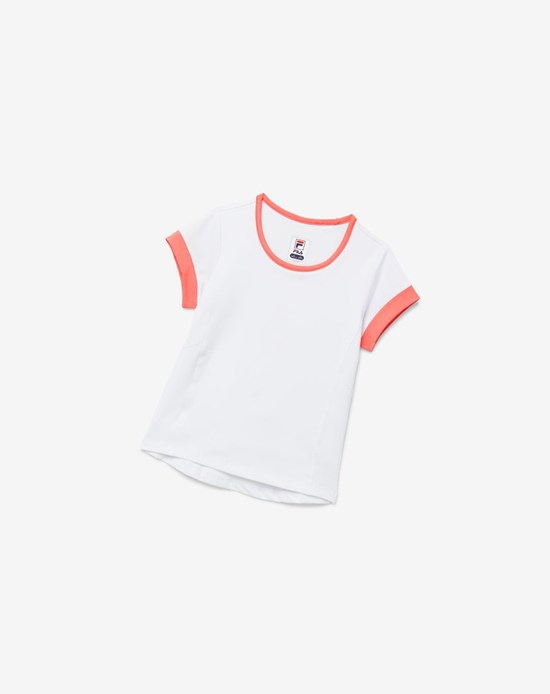 Fila Core Corta Sleeve Top Blanche Corail | 450ESLDFM