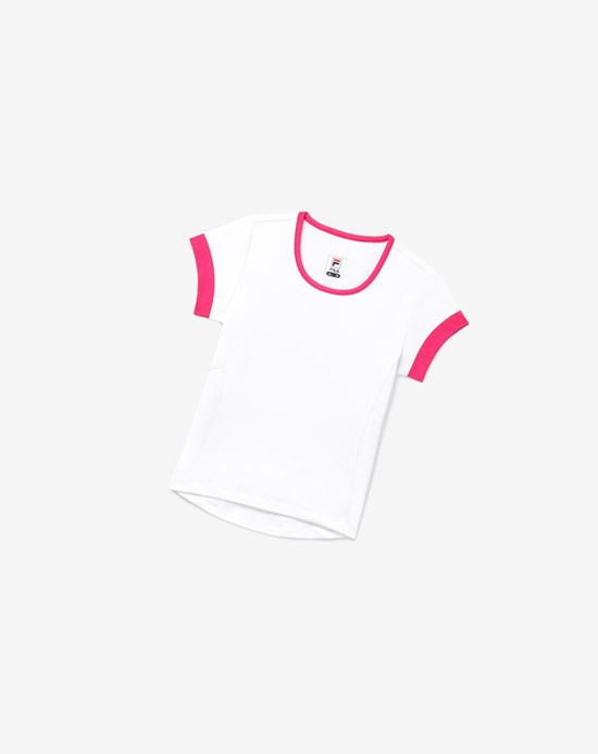 Fila Core Corta Sleeve Top Wht/Bpnk | 165RMHXAL