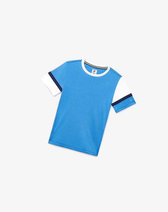 Fila Core Doubles Crew Blanche Bleu Marine | 473WJQZTP