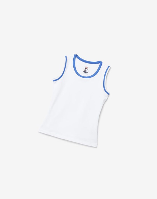 Fila Core Fullback Tank Blanche Bleu | 452HPOKBT