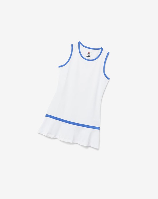 Fila Core Tennis Robe Blanche Bleu | 367FPGJUT