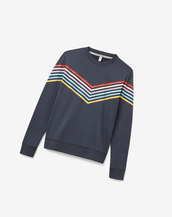 Fila Cross Court Long Sleeve Crew Indigo | 730WLSXEV
