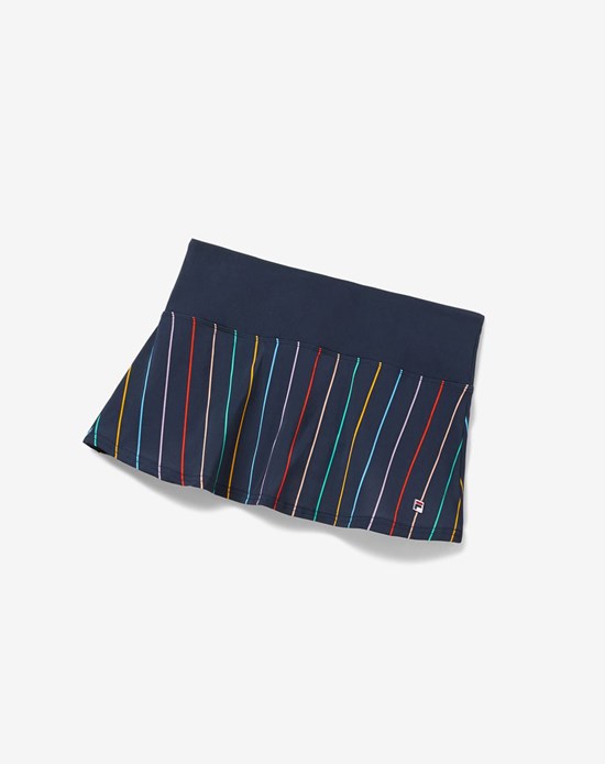 Fila Cross Court Stripe Skort Indigo | 819WEJAZR