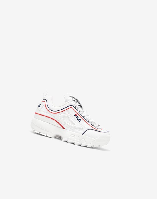 Fila Disruptor 2 Contrast Piping Sneakers Blanche Bleu Marine Rouge | 520EXLNPM