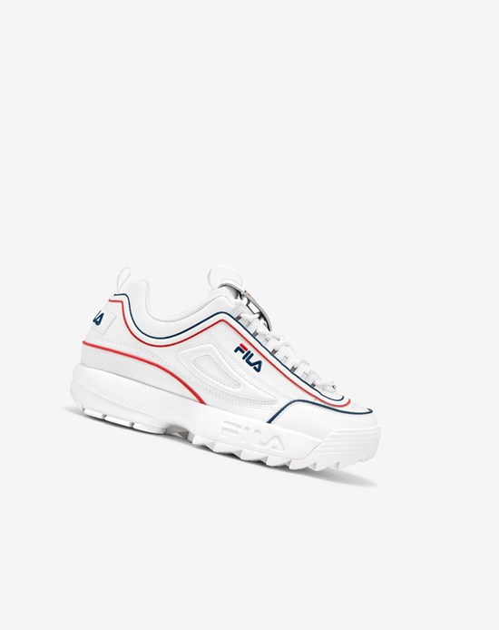 Fila Disruptor 2 Contrast Piping Sneakers Blanche Bleu Marine Rouge | 786VOMQHX