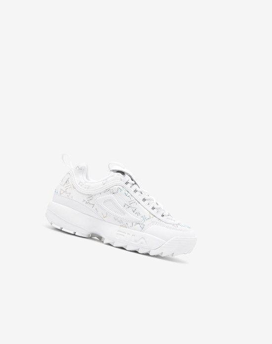 Fila Disruptor 2 Diamante Sneakers Wht/Wht/Irid | 063FQCRMT