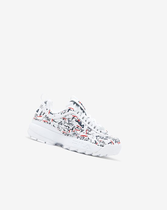 Fila Disruptor 2 Graffiti Sneakers Blanche Bleu Marine Rouge | 271QKSYDG