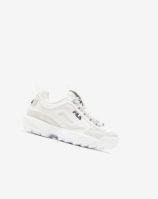 Fila Disruptor 2 Lab Premium Chunky Sneakers Blanche Blanche Bleu Marine | 628CYPEUV