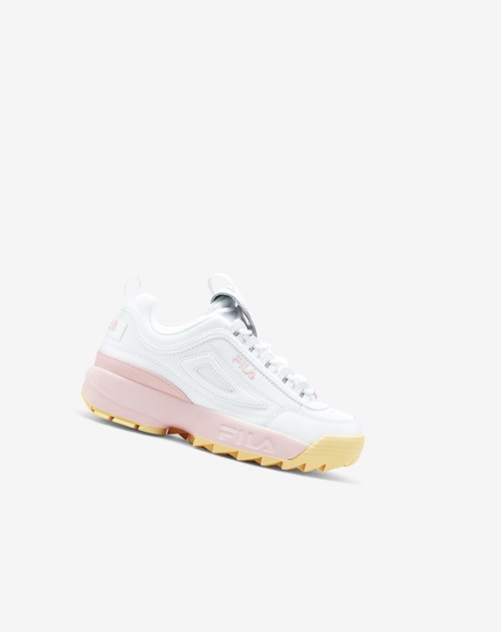 Fila Disruptor 2 Premium Sneakers Blanche Rose | 761ZMAEBS