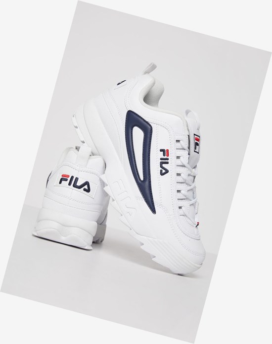 Fila Disruptor 2 Xl Sneakers Blanche Blanche Bleu Marine | 843KCBLXP