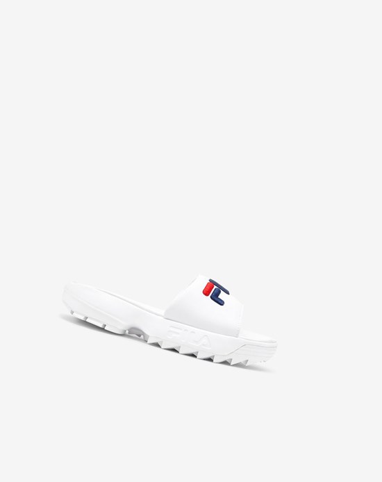 Fila Disruptor Bold Claquette Claquette Sandals Blanche Bleu Marine Rouge | 723RWKHDA