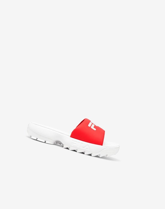 Fila Disruptor Claquette Claquette Sandals Blanche Rouge Blanche | 537URKAOP