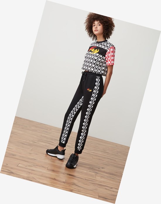 Fila Dita High Taille Jogger Blk/Wht/Cred/Gf | 064MWPZLV