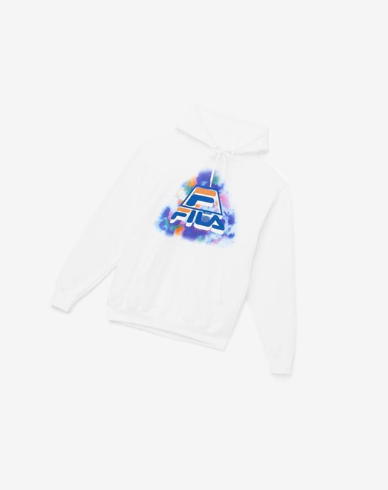 Fila Dracen Tie Dye Hoodie Blanche | 372GROBZJ