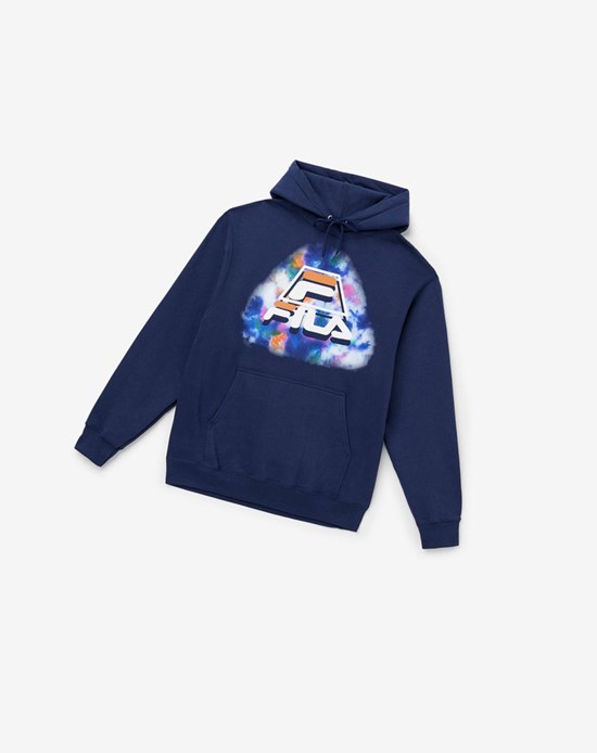 Fila Dracen Tie Dye Hoodie Bleu | 240OADVWK
