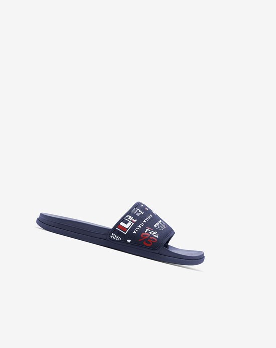 Fila Drifter Lux Patchwork Claquette Sandals Bleu Marine Rouge Blanche | 756EOWJRF